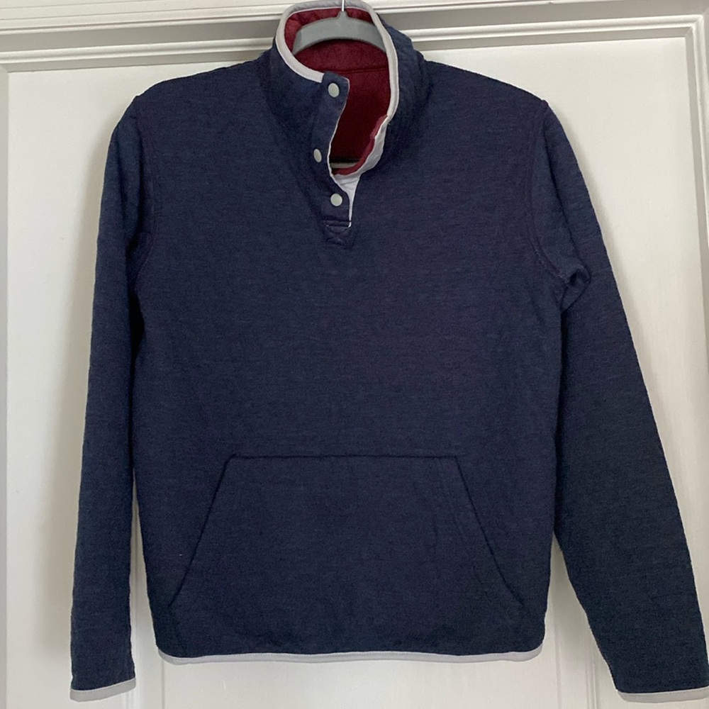Reversible Pullover Sweater With Front Hand Warmer